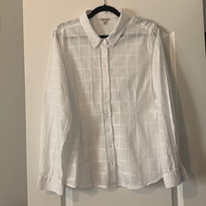 Guess women’s Swiss Dot button-down shirt, size XL
